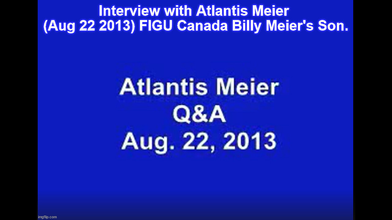 Interview with Atlantis Meier (Aug 22 2013) FIGU Canada Billy Meier's Son.