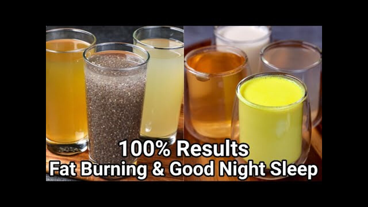 7 Drinks for Fat burn Weight loss & Better sleep at Night | Stress Relieve Natural Homemade Drinks