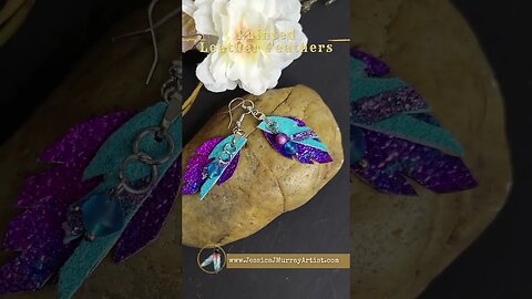 THESE ARE FOR YOU, 1 inch, leather feather earrings