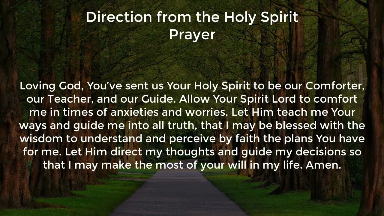 Direction from the Holy Spirit Prayer (Prayer for Wisdom and Direction)
