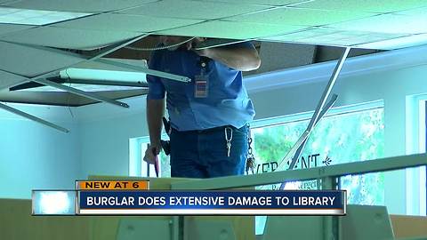 Burglars cut hole in library roof, take nothing but cause thousands of dollars in damage