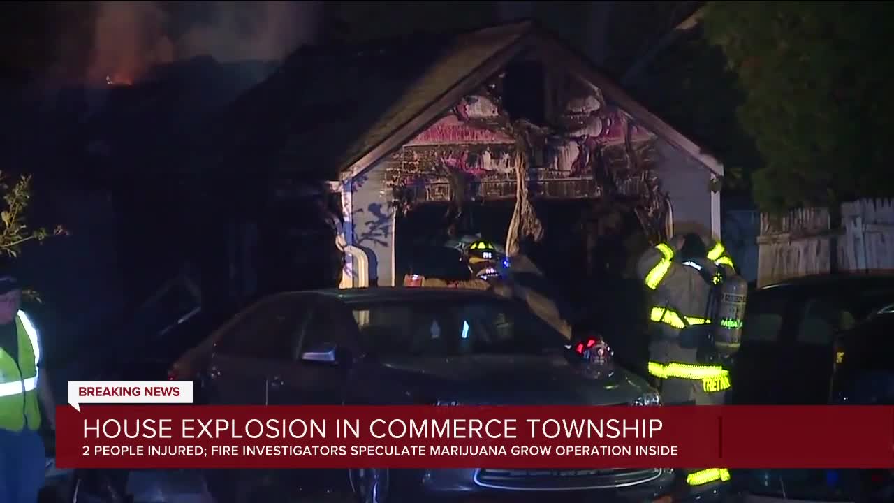 Home explosion injures 2 in Commerce Township