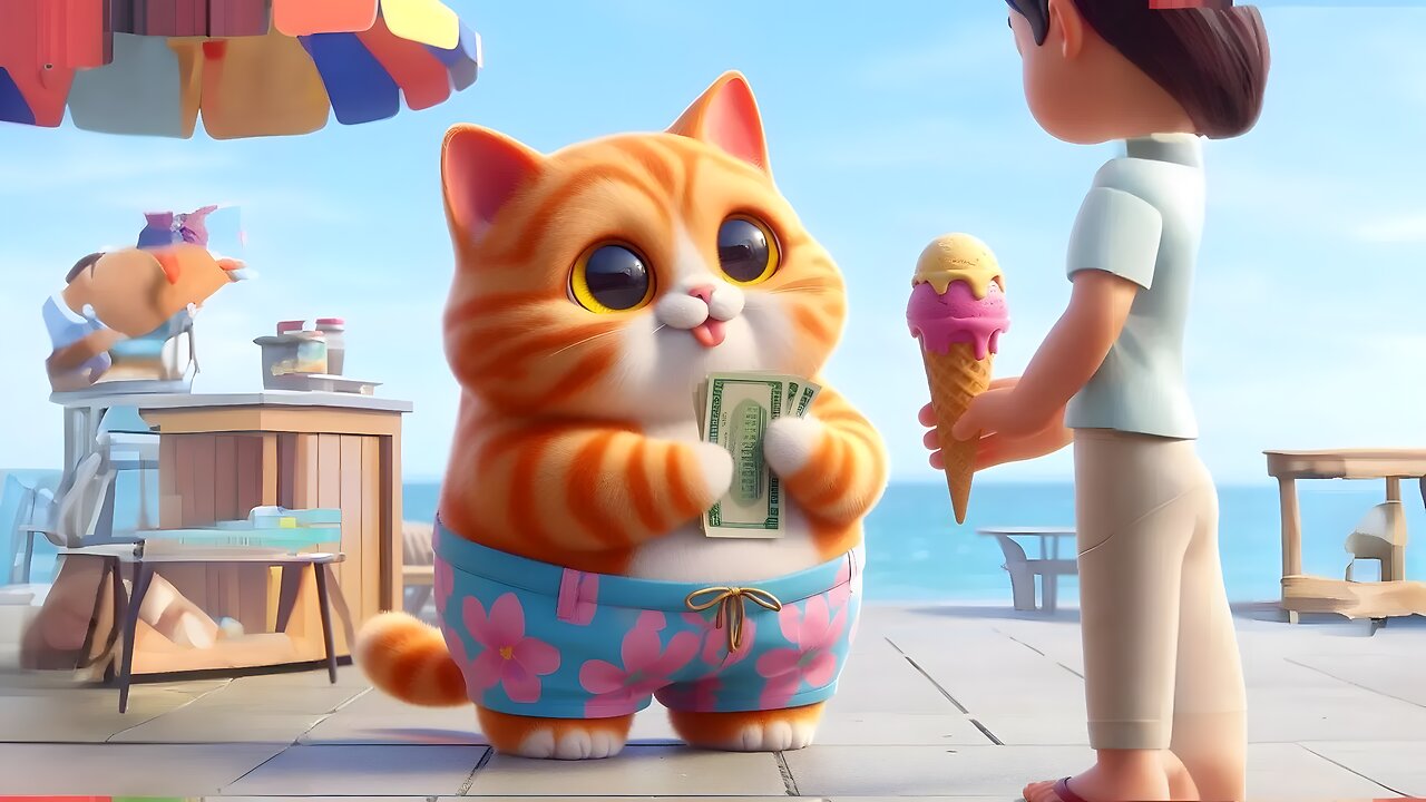 The kitten works for ice cream #cat #cute #socutekitty #aicats #aiart #cats #ai