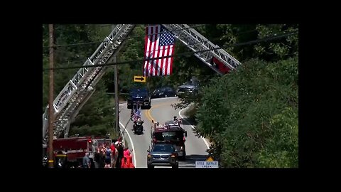 Firefighter killed at Trump rally honored with bagpipes, gun salute and a bugle sounding taps