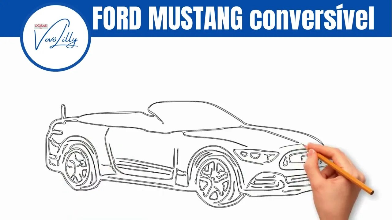 COMO DESENHAR | FORD MUSTANG CONVERSÍVEL | PASSO A PASSO. MUITO FÁCIL