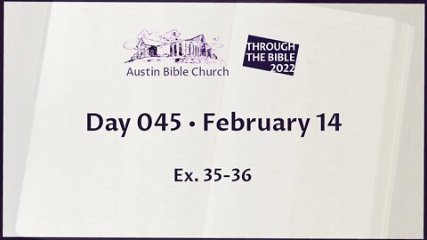 Through the Bible 2022 (Day 045)