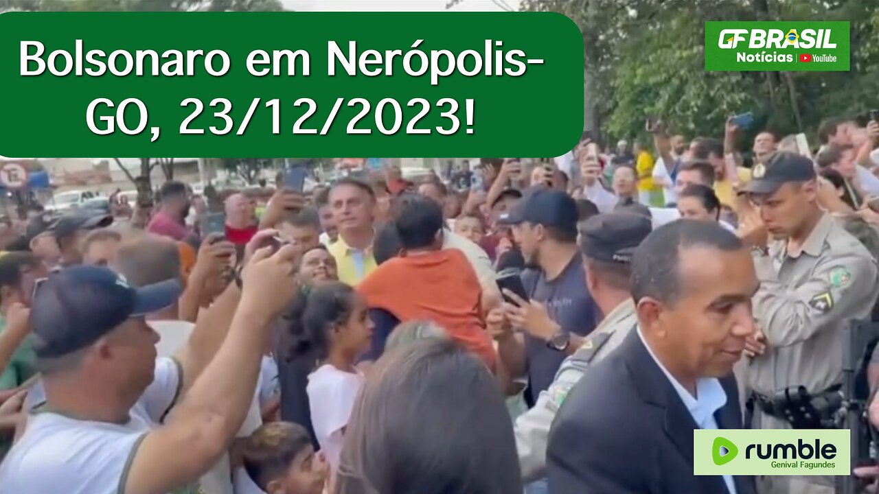 Nesse sábado, 23/12/2023, Bolsonaro esteve no município de Nerópolis-GO, a imagem foi a sempre!
