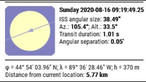ISS transits the sun 8-16-20