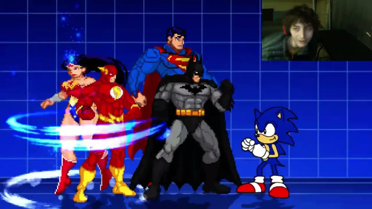 Justice League Members (Batman, Superman, Flash, And Wonder Woman) VS Sonic The Hedgehog In A Battle