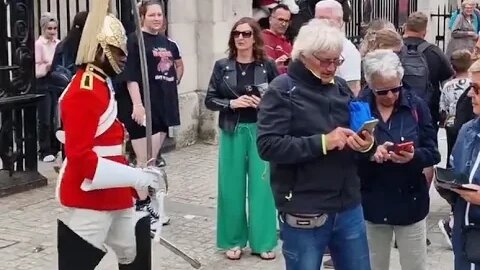 Quick clip On the phone with your back to the guard #horseguardsparade
