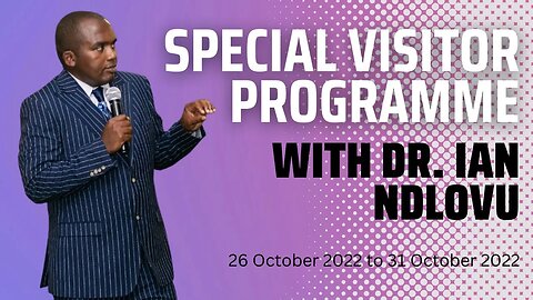 Special Visitor Programme with Dr. Ian Ndlovu