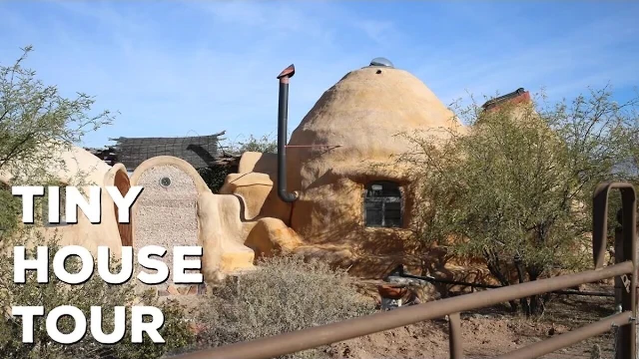 Unique Off Grid Earth Bag Tiny House Tour - Bisbee Arizona