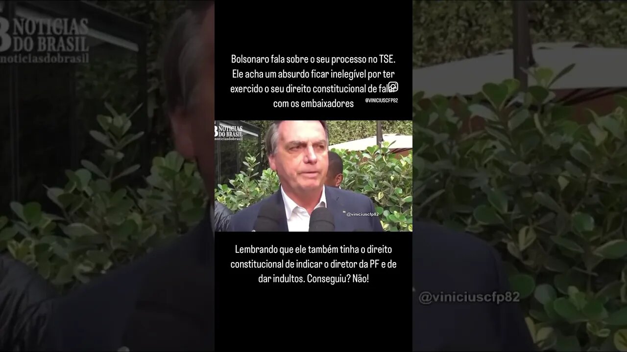 Bolsonaro fala sobre o seu processo no TSE que pode o tornar inelegível