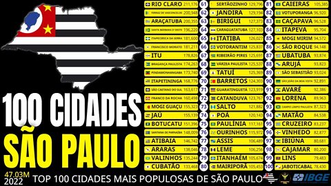 Top 100 Cidades Mais Populosas do Estado de São Paulo