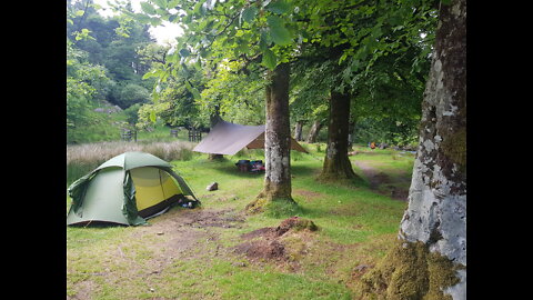 Hanging up tent to air. Indoors.