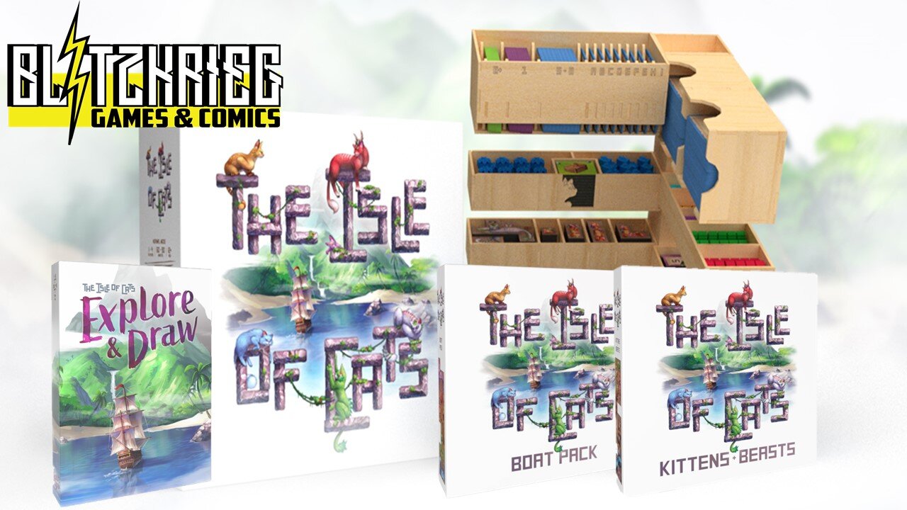 Isle of Cats Kickstarter Big Box Unboxing / Kickstarter Collector Box Expansions Promos