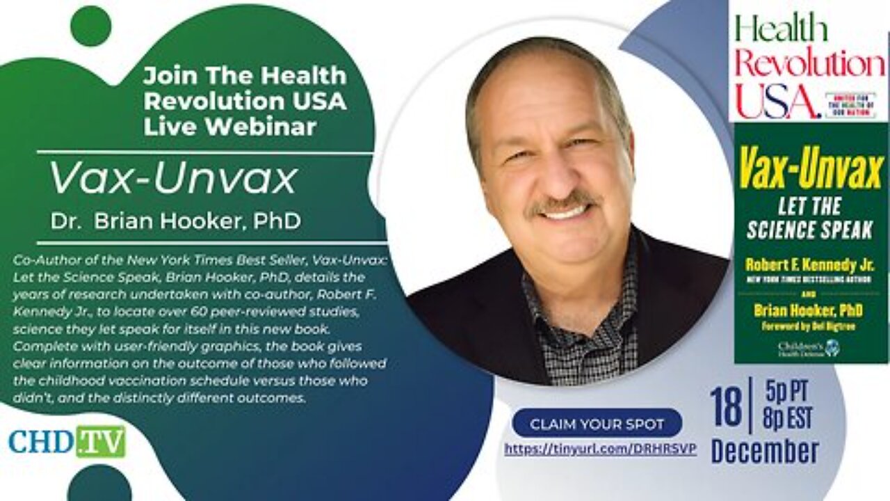 Vax-Unvax Virtual Town Hall With Brian Hooker, Ph.D.