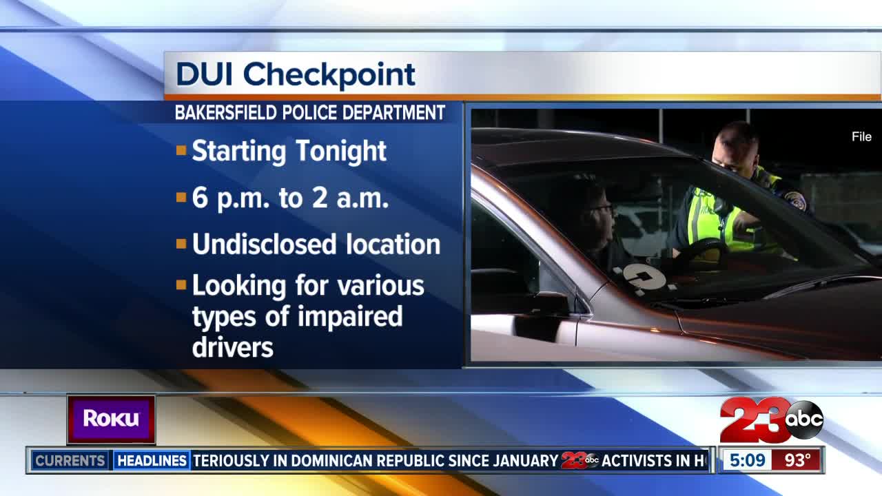 DUI checkpoint Friday night