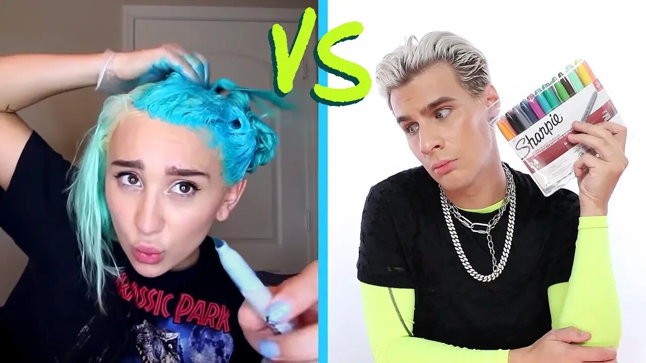 Pro Hairdresser Tries to Follow A Sharpie Hair Coloring Tutorial