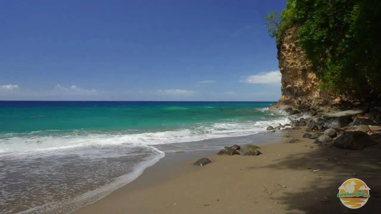 3 hrs Of The Emerald Green Caribbean Sea Washing On The Sand And Rocks - Nature ASMR - Ocean Sounds