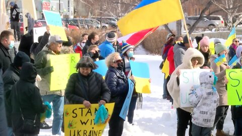 Lethbridge Comes Together To Stand In Solidarity For Ukraine - February 28, 2022 - Angela Stewart