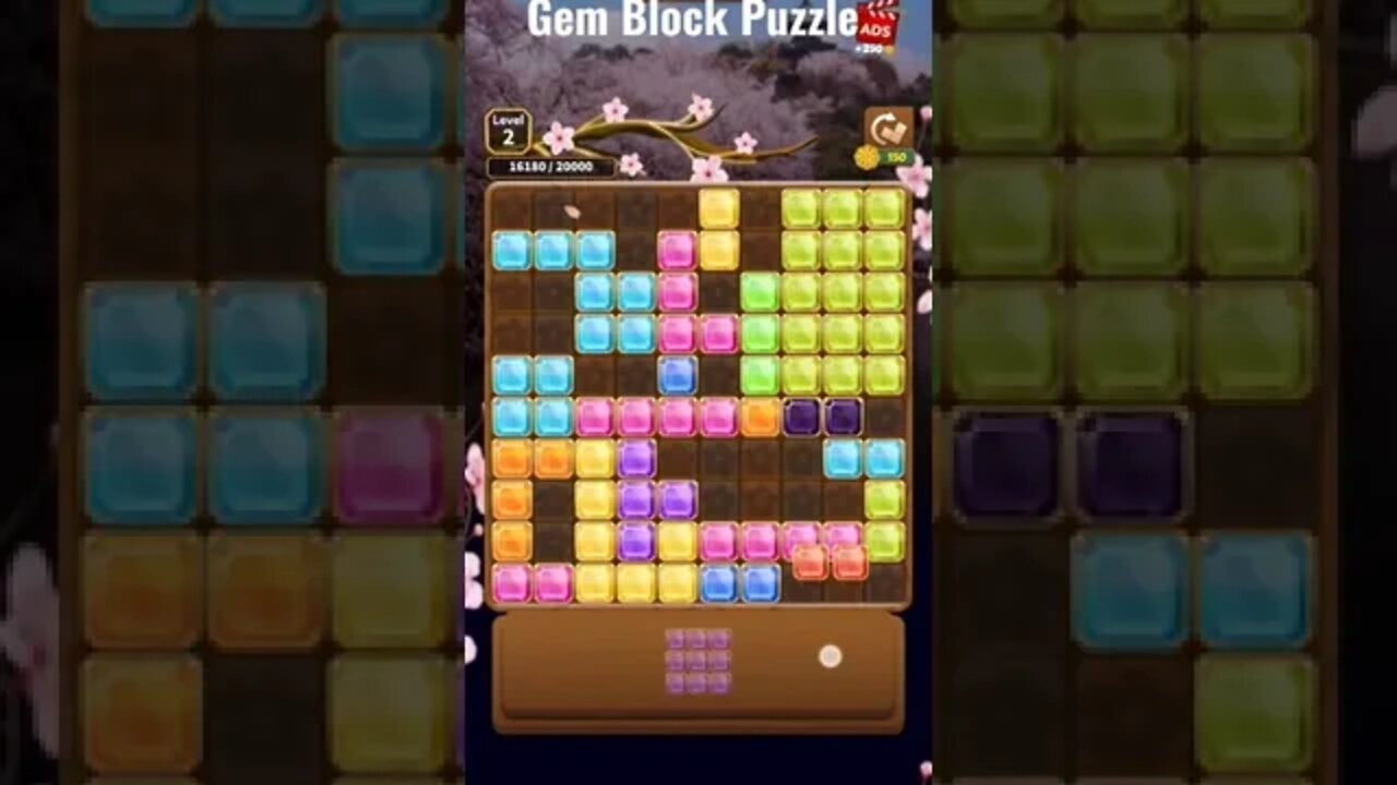 Gem Block Puzzle 16,200 Points. #shorts