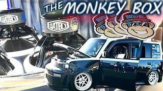 The "Monkey Box" Scion xB - 3 18" Subs in a 4th Order Wall Banging on 18,000 Watts