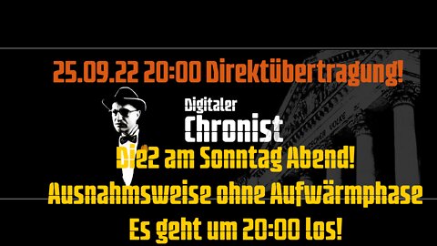 25.09.22 20:00 Direktübertragung! Die2 am Sonntag Abend!