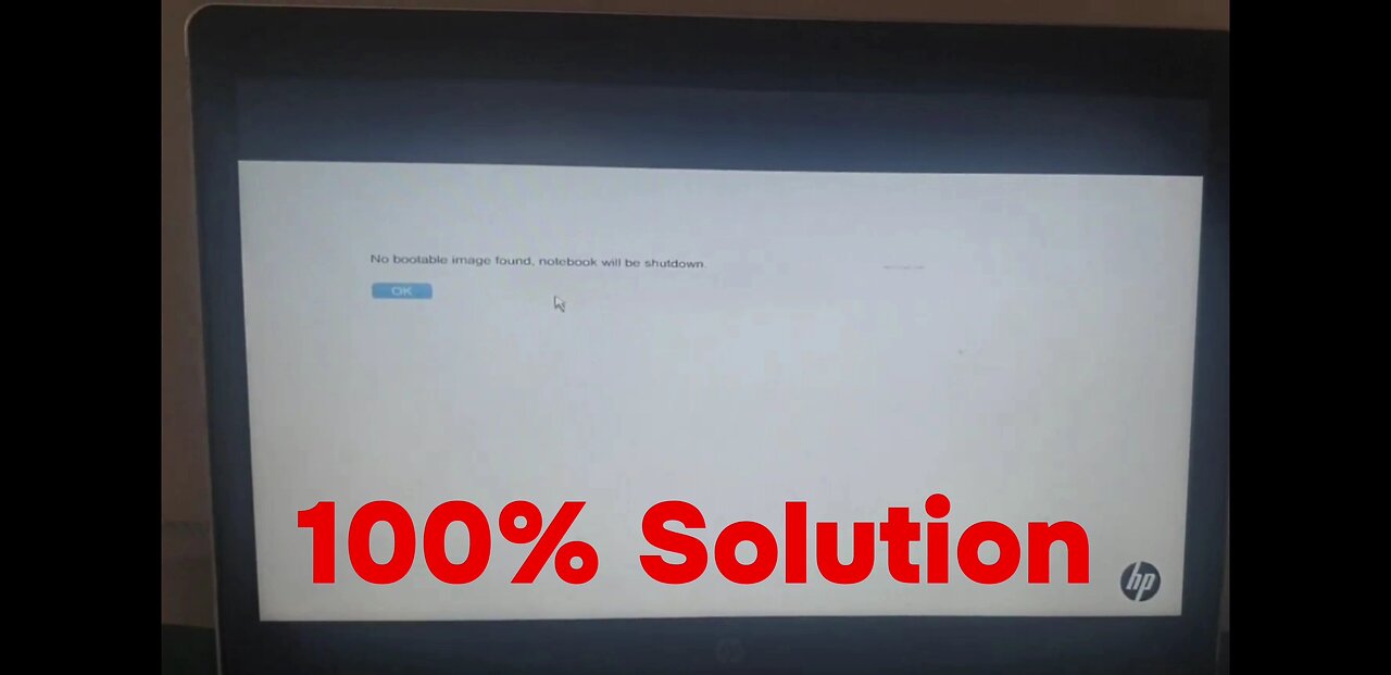No Bootable Image Found, Notebook Will Be Shutdown