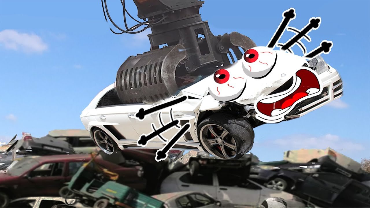 Powerful Excavator Destroys Car | Heavy Equipment Machines Working | Doodles