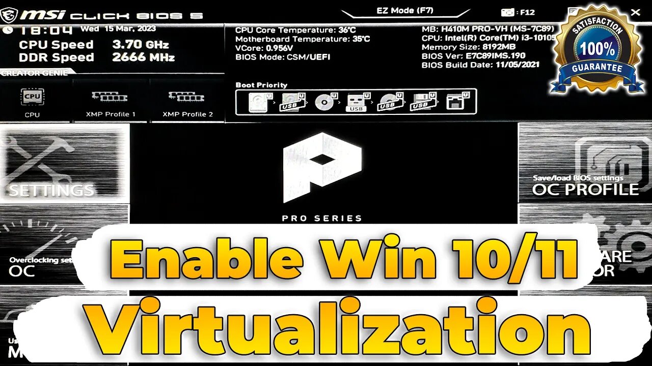 How to Enable Virtualization in Windows 10 & 11 || Enable virtualization in MSI in msi bios 2023