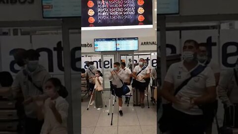 Llegada de la Selección Uruguaya de fútbol de Amputados, vicecampeón del Sudamericano de Amputados