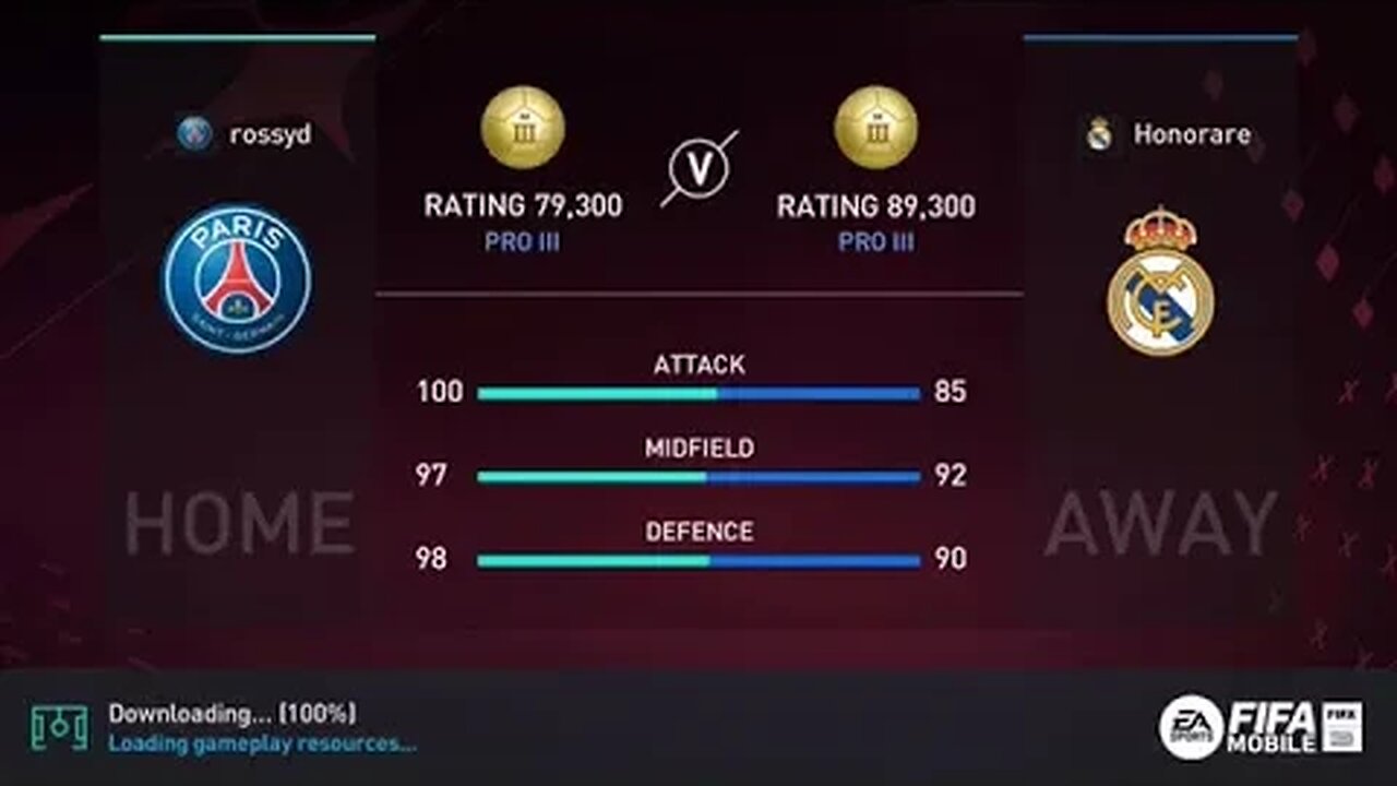 GAMEPLAY FIFA MOBILE - PARIS SAINT GERMAIN VS REAL MADRID - MANAGER MODE
