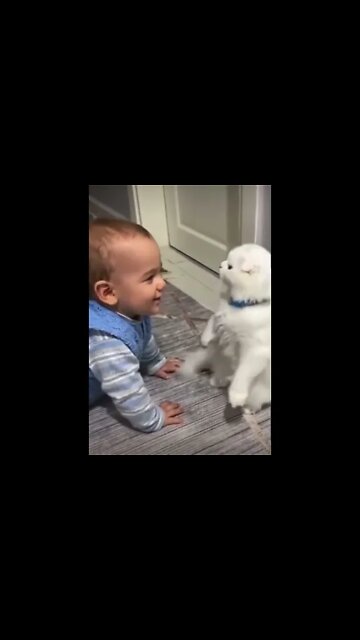 Cute adorable baby child with warm white and pink hat with cute baby girl
