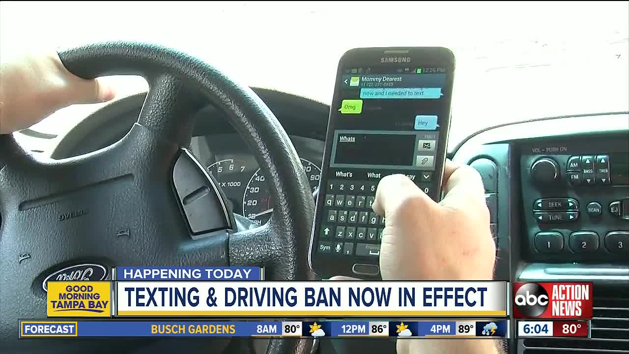 Texting and Driving ban now in effect in Florida