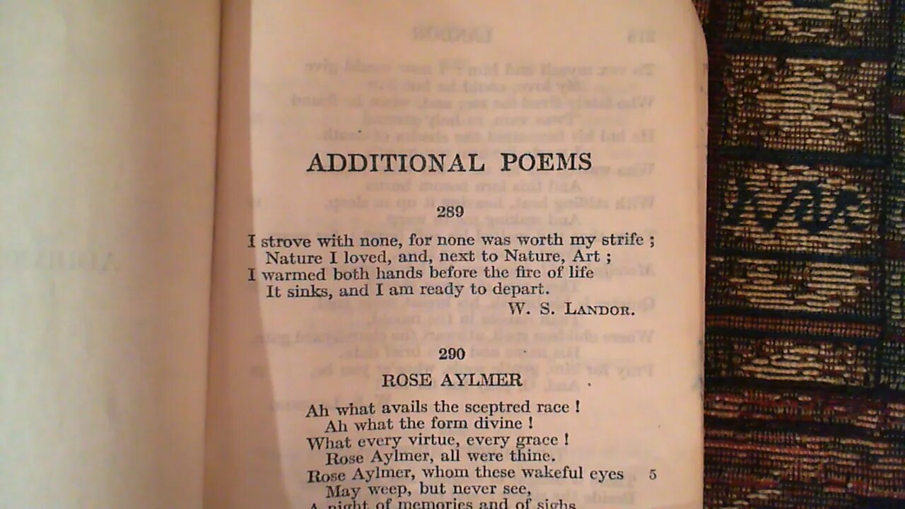 I strove with none - W. S. Landor