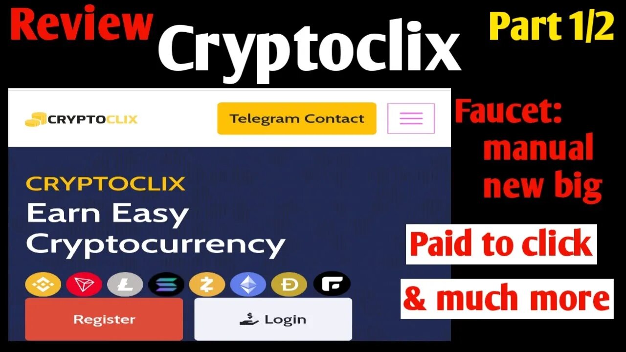 cryptoclix review part1/2 || different ways to earn cryptocurrency || faucets | paid to click & more