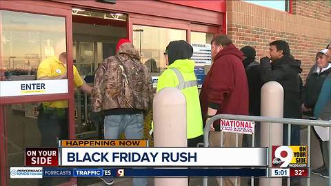 Early morning shoppers take advantage of deals at Liberty Center
