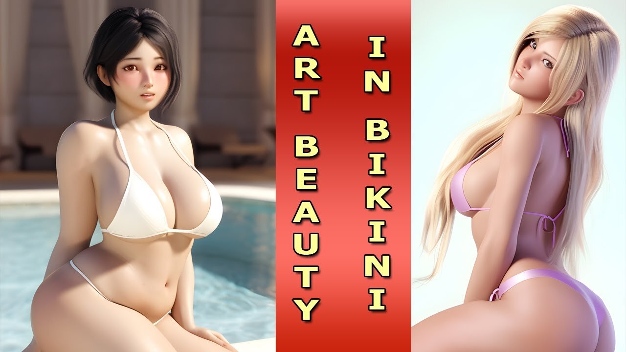 Kneeling beautiful sexy girls in bikini swimsuit ai art (15 pics) lookbook part 5