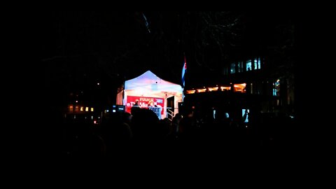 The Che's daugther Dr. Aleida Guevara speaks at a Miami 5 vigil, London American Embassy, 03/12/14