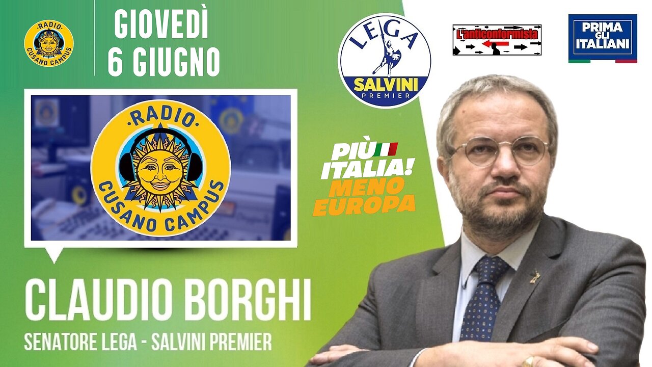 🔴 Sen. Claudio Borghi ai microfoni della trasmissione “L’Italia s’è desta” su Radio Cusano Campus.