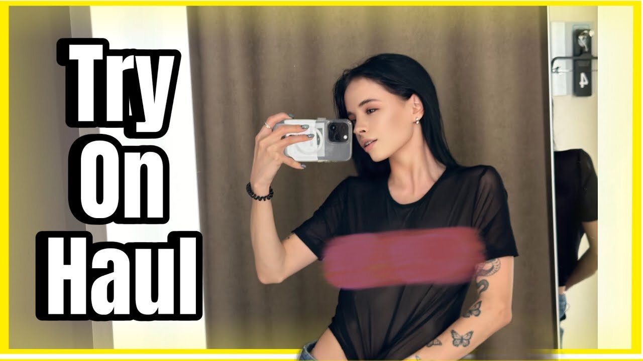 [4K] Transparent Outfits In Dressing Room | TRY ON HAUL shopping with Karina New clothes