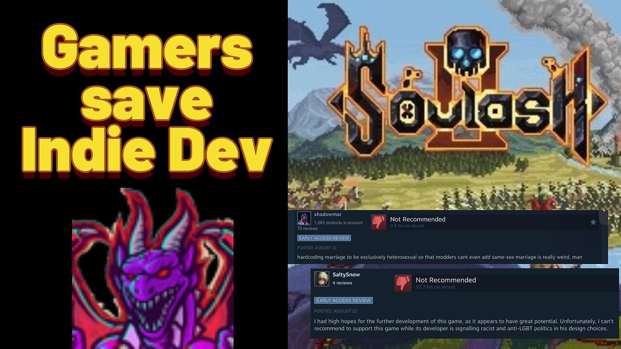 Gamers save Indie Dev from Woke Review Bombing by Rainbow Brigades.