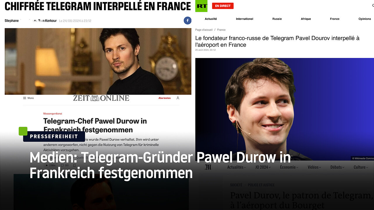 Medien: Telegram-Gründer Pawel Durow in Frankreich festgenommen