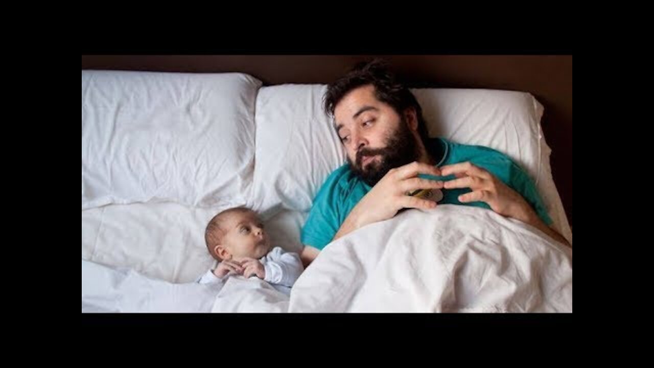 Baby with there father playing cute