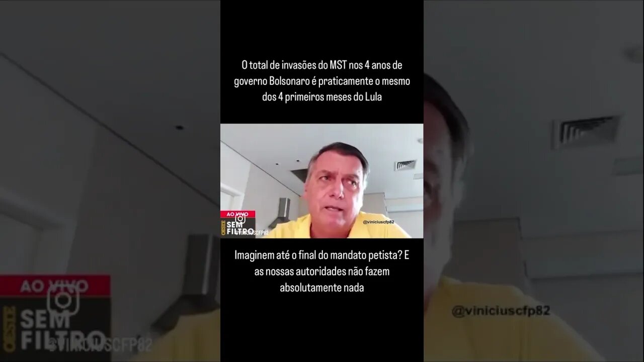 O total de invasões do MST nos 4 anos de Bolsonaro é praticamente o mesmo dos 4 meses do Lula