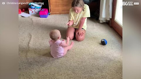 Niece and baby engage in wonderful discussion