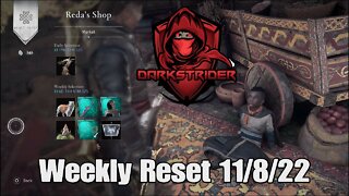 Assassin's Creed Valhalla- Weekly Reset 11/8/22