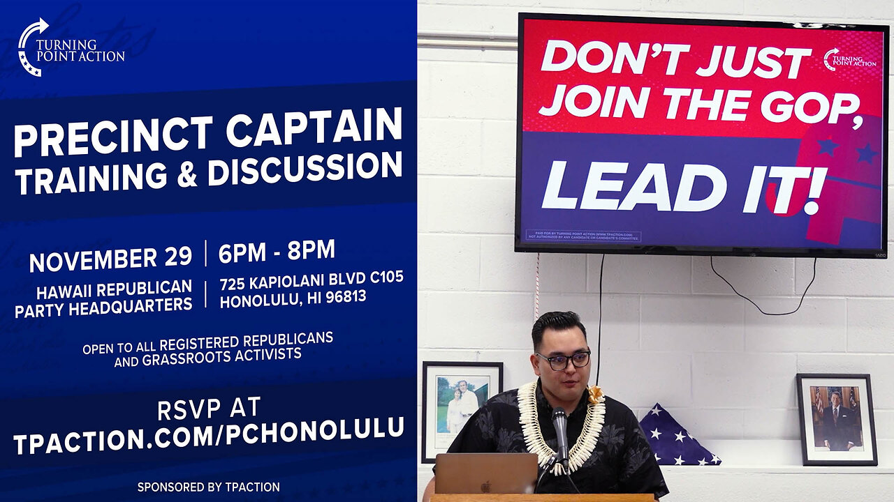 Precinct Captain Training | Turning Point Action | Honolulu, Hawaii | 11/29/2023