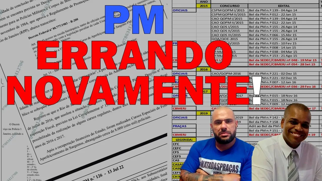 No dia 14/07/22, o SGT PORTUGAL e o DR. JOÃO falam sobre a PM errando NOVAMENTE no CAS.